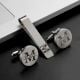 Handcrafted 925 Silver Personalized Cufflinks Tie Bar Set